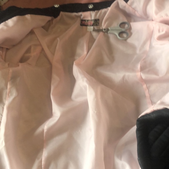 Mudd black jacket /white faux fur detachable collar XL/pink lining /mid 2000's - Picture 16 of 16
